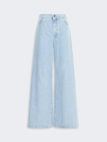 Wide Leg Denim Jeans for Women - Light Blue - Max Mara UAE