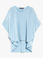 Crêpe De Chine Fluid Blouse for Women - Sky Blue - Max Mara UAE