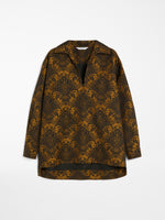 Wool Jacquard Shirt for Women - Amber - Max Mara UAE
