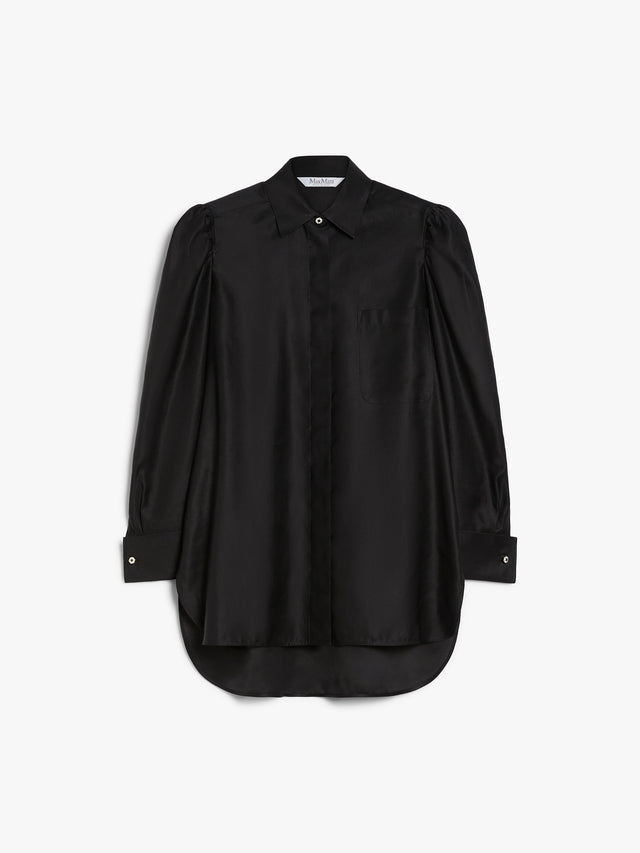 Cotton Satin Shirt for Women - Black - Max Mara UAE