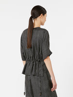 Printed Silk Blouse for Women - Black White - Max Mara UAE