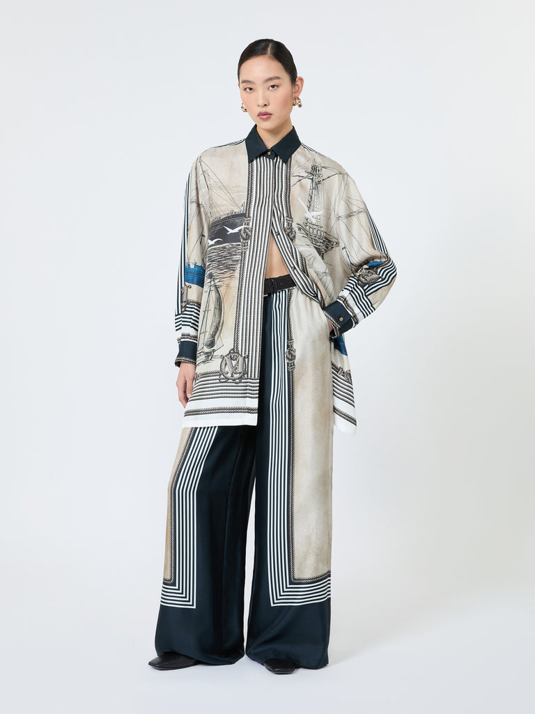 max mara oversized printed silk shirt
