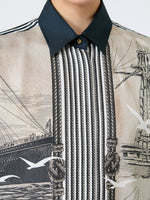 Oversized Printed Silk Shirt for Women - Stone - Max Mara UAE