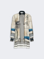 Oversized Printed Silk Shirt for Women - Stone - Max Mara UAE