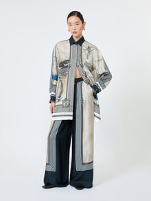 max mara oversized printed silk shirt for women