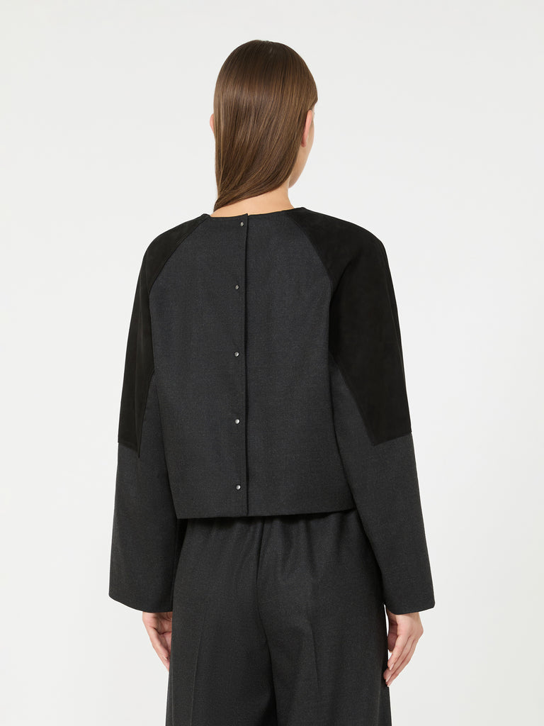 max mara wool flannel blouse