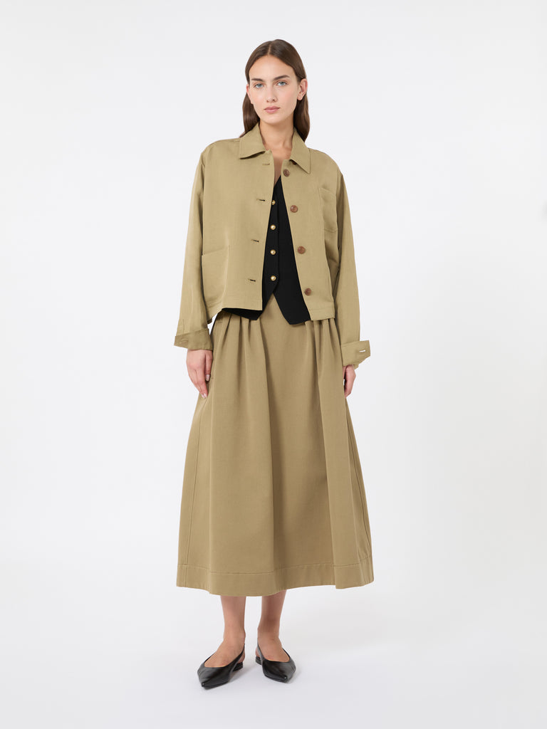 max mara boxy jacket in linen and silk blend
