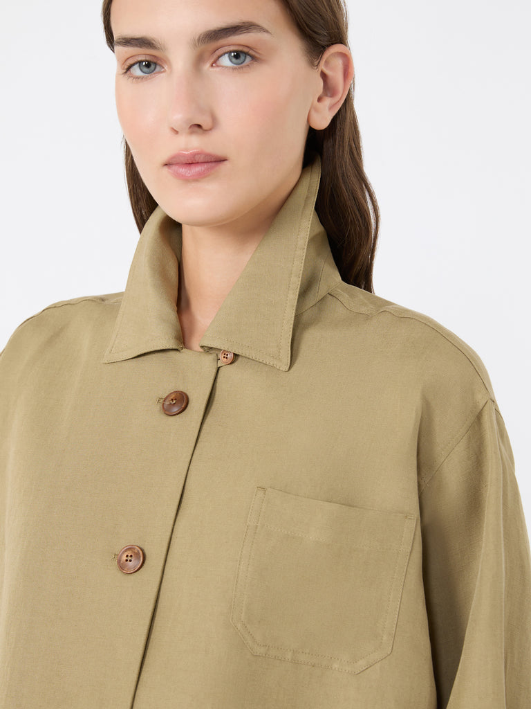 max mara boxy jacket in linen and silk blend