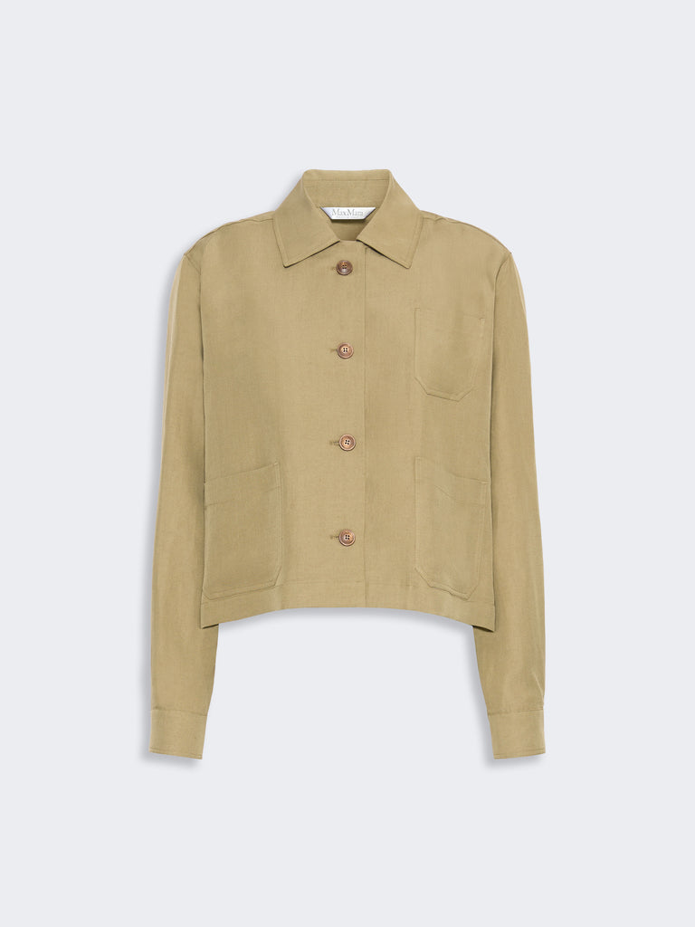 max mara boxy jacket in linen and silk blend
