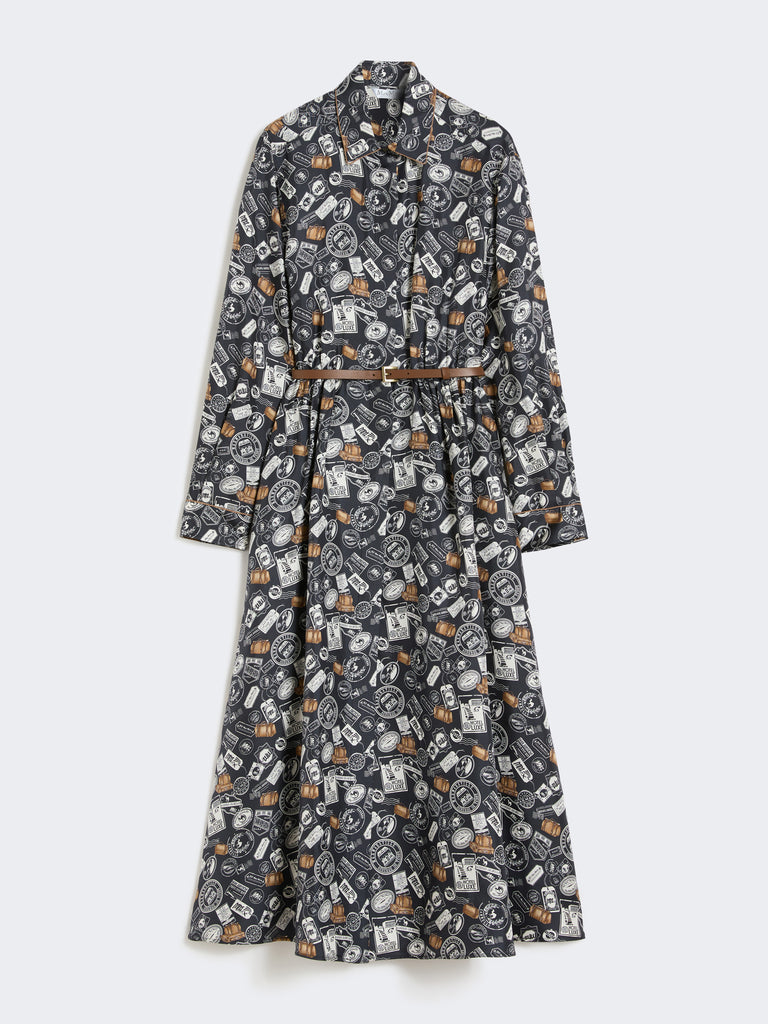 max mara printed silk shirt dress