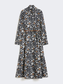 Printed Silk Shirt Dress for Women - Ultramarine - Max Mara UAE