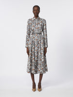 Printed silk shirt dress