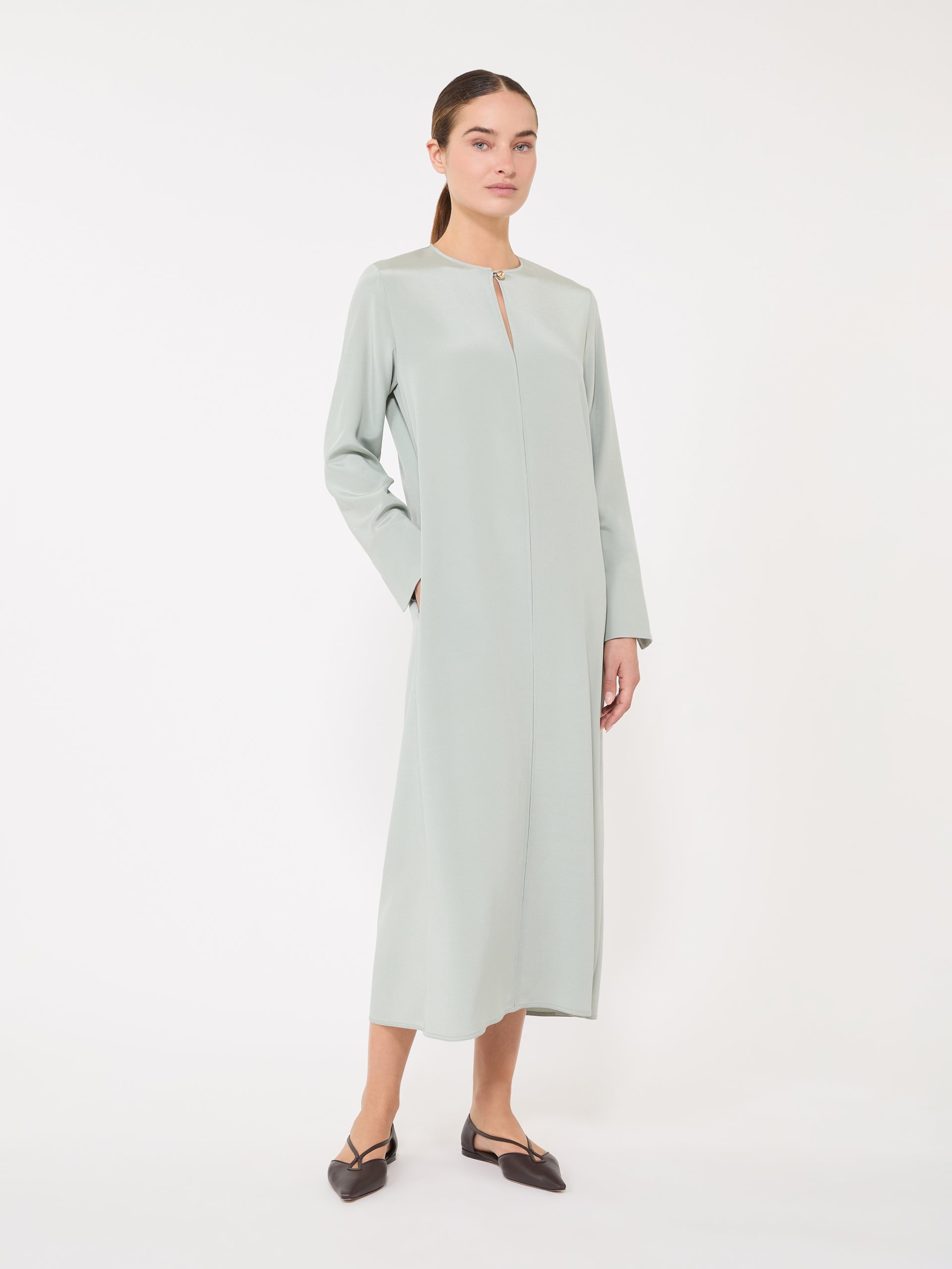 max mara stretch silk crepe de chine kaftan for women