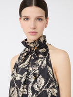Printed Silk Twill Dress for Women - Black - Max Mara UAE