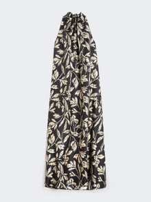 Printed Silk Twill Dress for Women - Black - Max Mara UAE