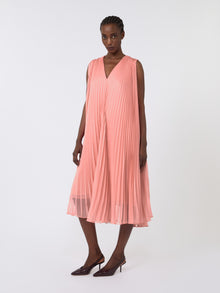 Plissé-Pleated Chiffon Dress for Women - Pink - Max Mara UAE