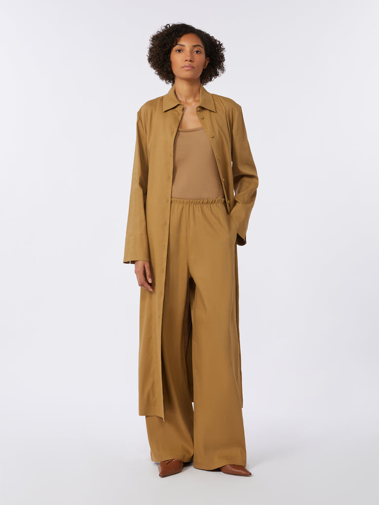 max mara stretch linen and viscose canvas shirt dress