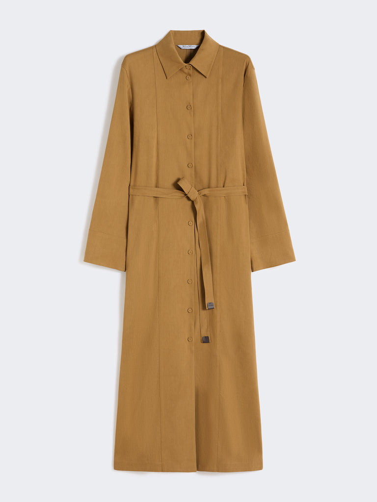 max mara stretch linen and viscose canvas shirt dress