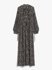 Long printed silk dress