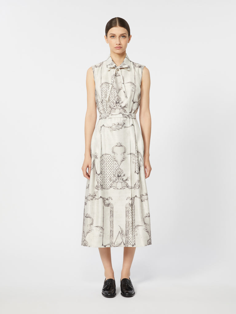 Printed Mikado shirt dress