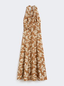 Long Dress In Printed Poplin for Women - Caramel - Max Mara UAE