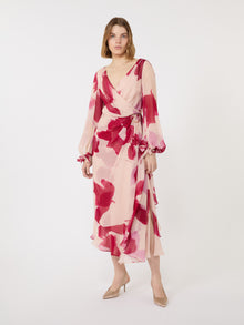 Printed Georgette Dress for Women - Beige - Max Mara UAE