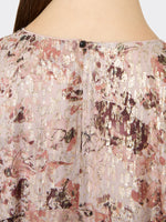 Long fil coupé and printed lamé dress