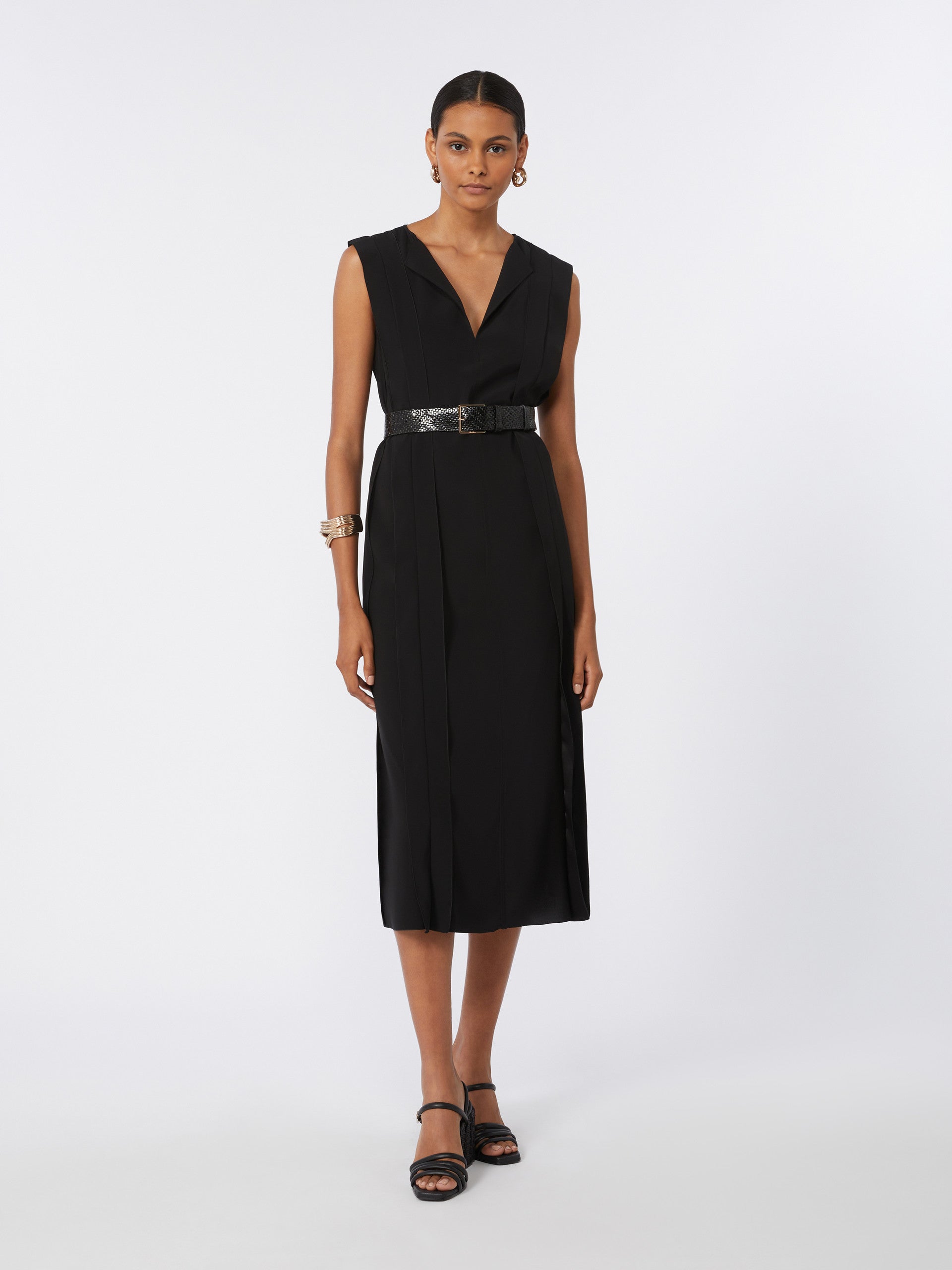 max mara sleeveless envers satin dress for women