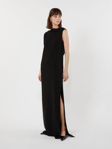 Long Lightweight Cady Dress for Women - Black - Max Mara UAE