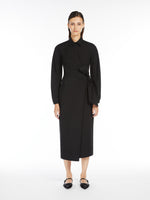 Cotton Crossover Dress for Women - Black - Max Mara UAE
