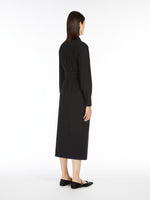 Cotton Crossover Dress for Women - Black - Max Mara UAE