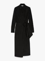 Cotton Crossover Dress for Women - Black - Max Mara UAE