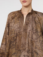 Flared printed silk dress