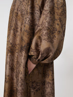 Flared printed silk dress