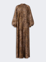 Flared printed silk dress