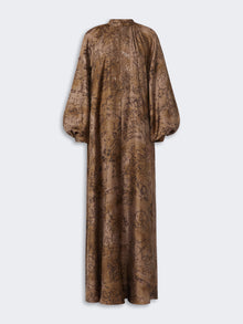 Flared printed silk dress