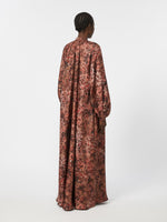 Flared printed silk dress