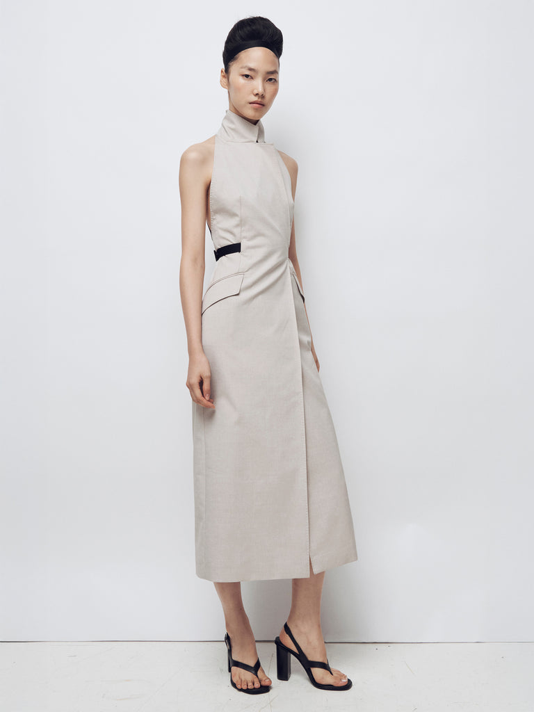 max mara wool and cotton canvas dress
