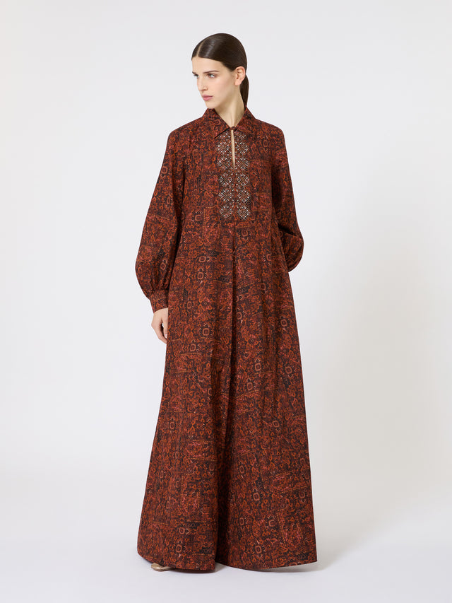 max mara printed cotton kaftan dress for women