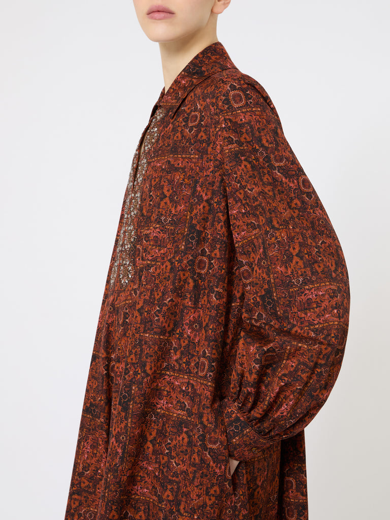 Printed cotton kaftan dress