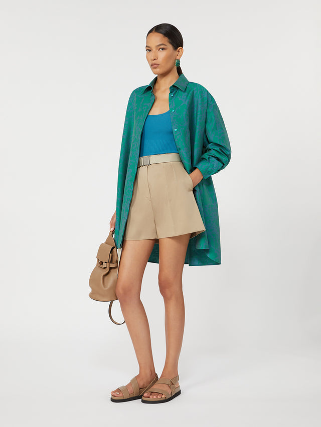 max mara printed cotton and silk shirt dress for women