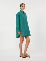 max mara printed cotton and silk shirt dress for women