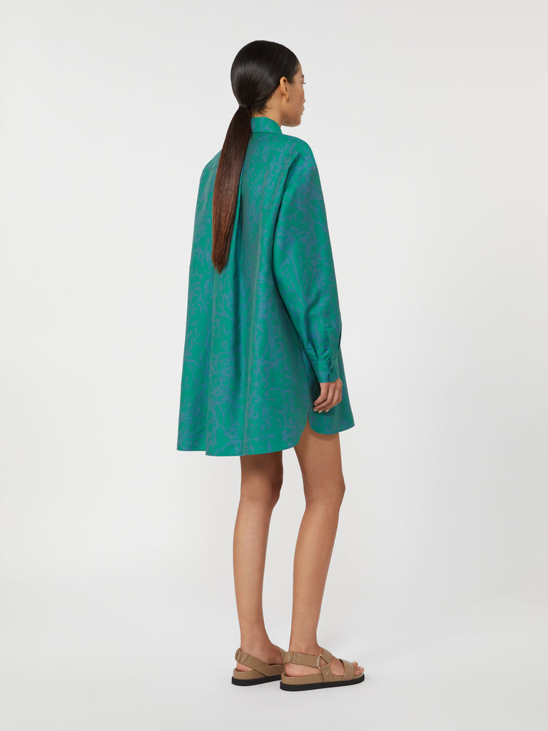 max mara printed cotton and silk shirt dress