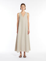 Flared Linen Dress for Women - Beige - Max Mara UAE