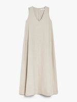Flared Linen Dress for Women - Beige - Max Mara UAE
