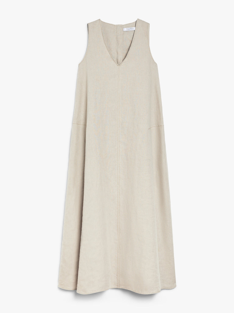 max mara flared linen dress