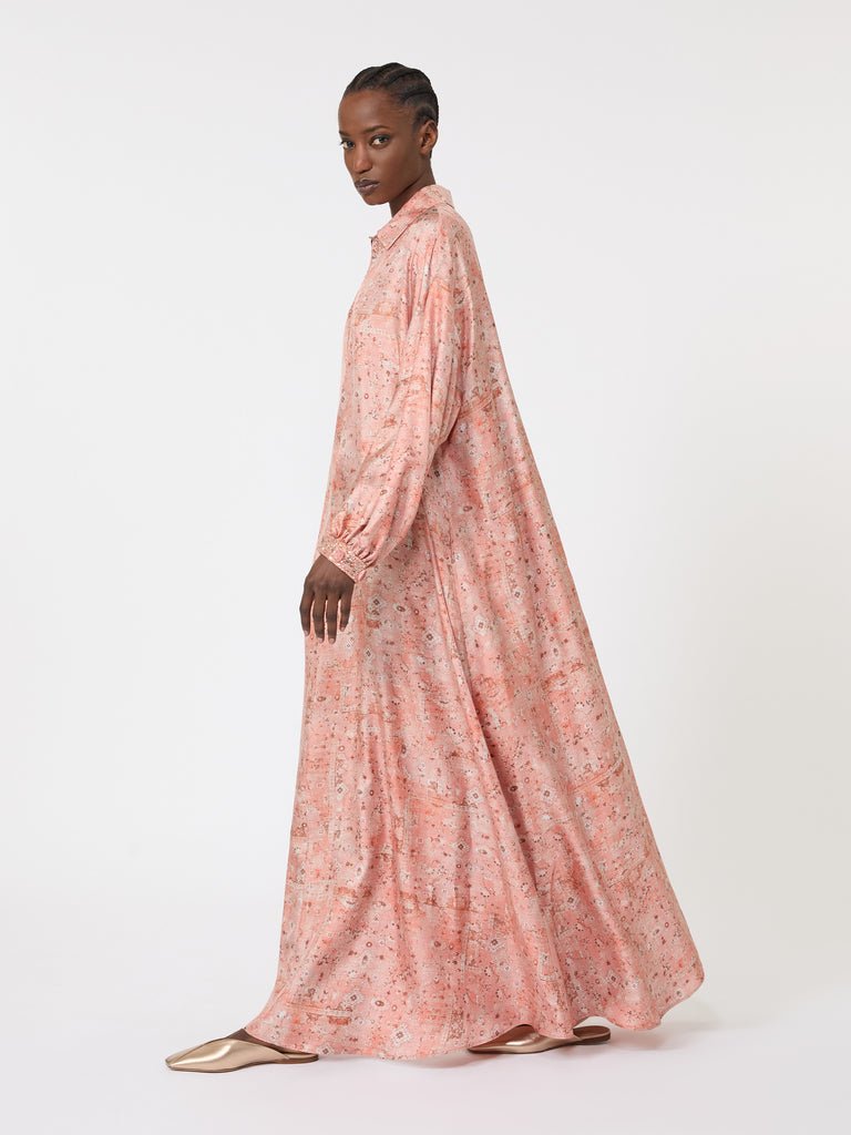 max mara printed twill kaftan dress