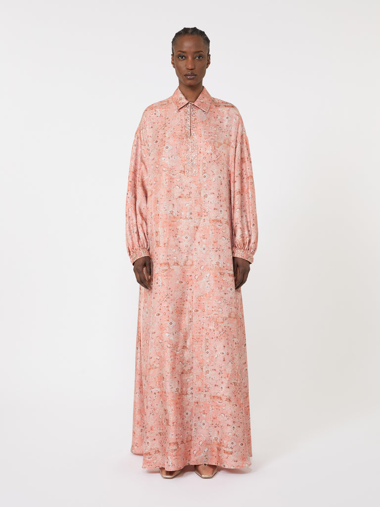 max mara printed twill kaftan dress