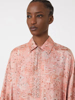 Printed twill kaftan dress