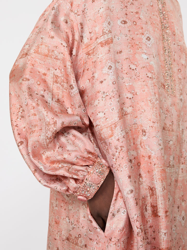 max mara printed twill kaftan dress